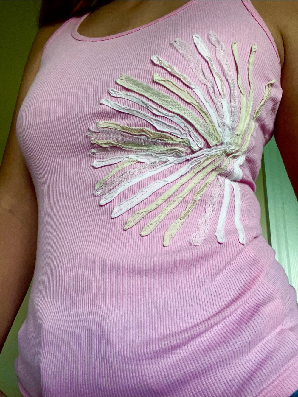 Y2K Old Navy Pink Ribbed Tank Top - Picture 2 of 4
